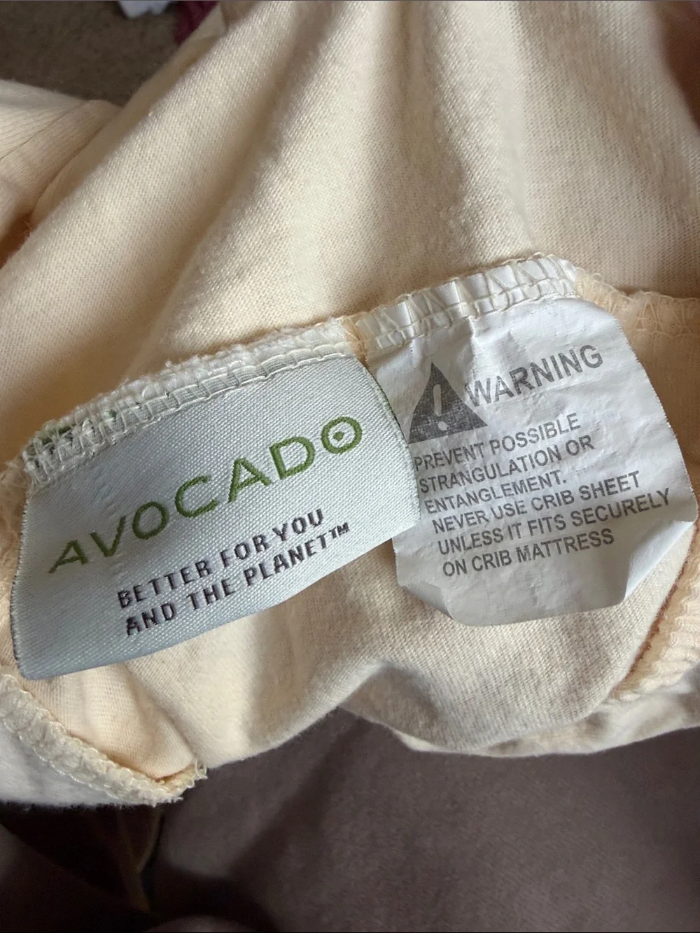 AvocadoCream Organic Cotton crib sheet